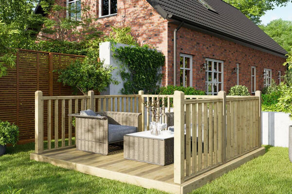 10x10 Decking with 3x Handrills