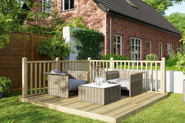 10x10 Decking with 2x Handrills