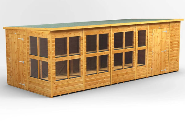 Pent Potting Shed Combi 20x6 with 6ft store