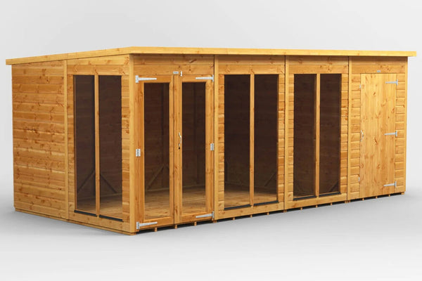 Pent Summerhouse Combi 16x8 with 4ft store