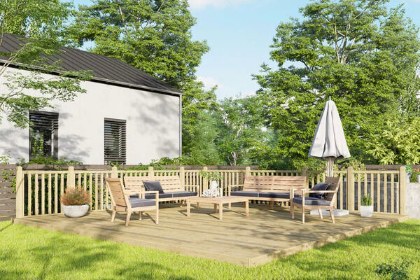 20x20 Decking with Handrail 2x sides