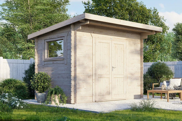 Pent Workshop Log Cabin (28mm) 14x8