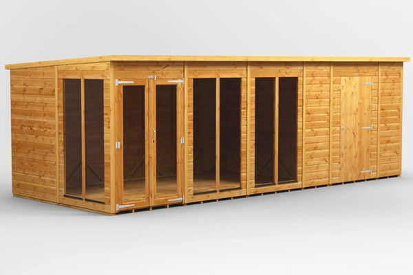 Pent Summerhouse Combi 20x8 with 6ft store