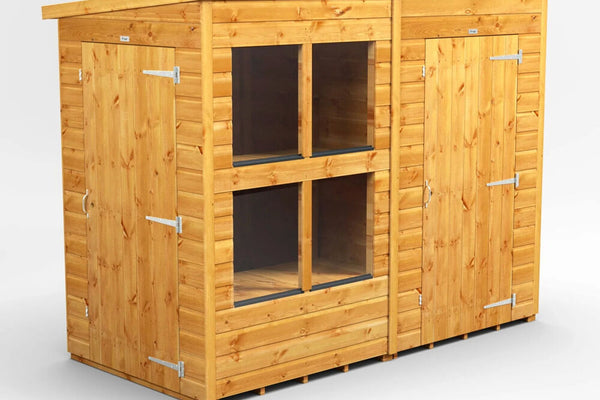 Pent Potting Shed Combi 8x4 with 4ft store