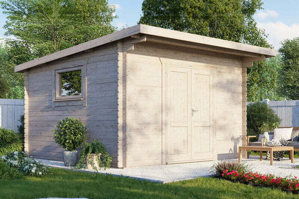 Pent Workshop Log Cabin (28mm) 14x14